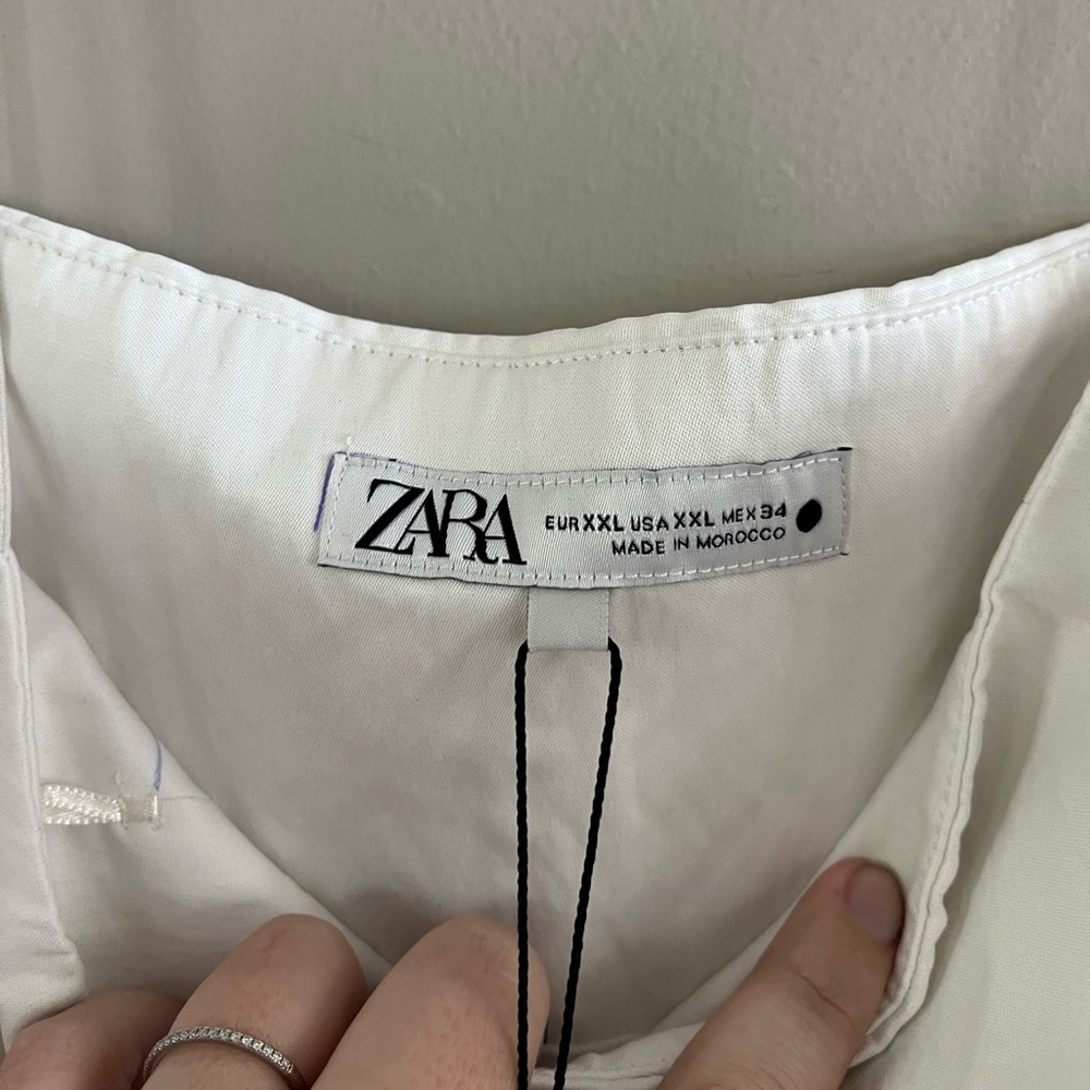 NWT Zara mixed maxi dress Zw Collection oyster - White Bridal Shower - XXL - Picture 5 of 6
